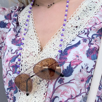  Łańcuszek zawieszka do okularów koraliki zielony - zdj. dodatkowe 2