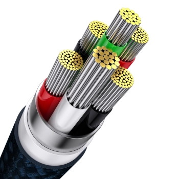  3w1 Kabel przewód do szybkiego ładowania USB-A do USB-C microUSB Lightning 66W 480Mb/s 1.2m niebieski - zdj. dodatkowe 6