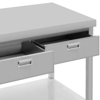  Stół blat roboczy gastronomiczny stalowy z półką szufladami 150 x 60 cm do 295 kg - zdj. dodatkowe 2