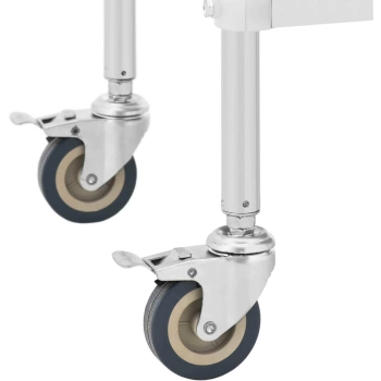  Wózek laboratoryjny zabiegowy kosmetyczny ze stali 2 półki 2 szuflady 65 x 60 x 86 cm 20 kg - zdj. dodatkowe 3