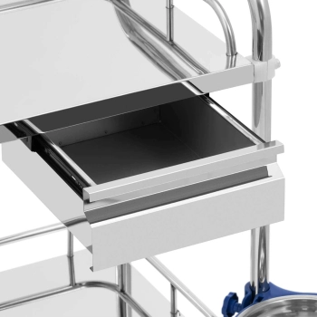  Wózek laboratoryjny zabiegowy kosmetyczny ze stali 2 półki 2 szuflady 65 x 60 x 86 cm 20 kg - zdj. dodatkowe 5