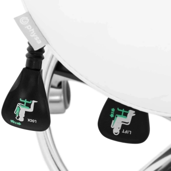  Krzesło kosmetyczne siodłowe z oparciem podłokietnikiem regulowane WUPPERTAL - białe - zdj. dodatkowe 5