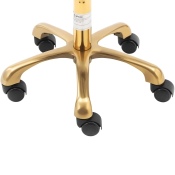  Krzesło taboret hoker kosmetyczny z oparciem na kółkach do 150 kg GELA czarno złoty - zdj. dodatkowe 4