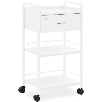  Wózek pomocnik kosmetyczny fryzjerski 1 szuflada 3 półki 47 x 33 x 84 cm - biały - zdj. dodatkowe 1