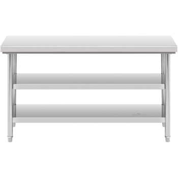  Stół blat roboczy stalowy nierdzewny z 2 półkami 150x70cm - zdj. dodatkowe 4