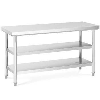  Stół blat roboczy stalowy nierdzewny z 2 półkami 150x60cm - zdj. dodatkowe 1