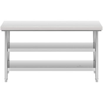  Stół blat roboczy stalowy nierdzewny z 2 półkami 150x60cm - zdj. dodatkowe 4