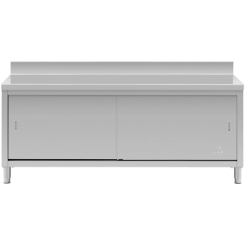  Szafka stojąca nierdzewna z rantem przyścienna drzwiczki suwane 200x60cm - zdj. dodatkowe 5