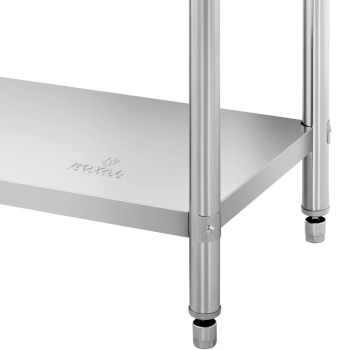  Stół blat roboczy stalowy nierdzewny przyścienny z rantem 2 półki 200x60cm - zdj. dodatkowe 2