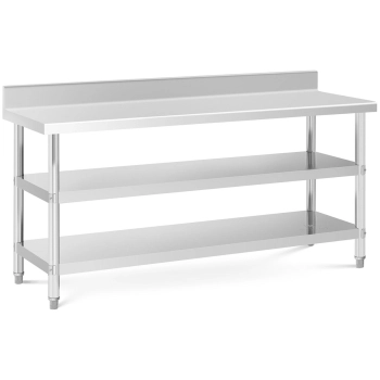  Stół blat roboczy stalowy nierdzewny przyścienny z rantem 2 półki 180x60cm - zdj. dodatkowe 1