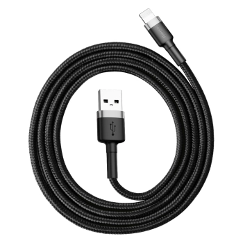  Wytrzymały kabel w oplocie do iPhone USB - Lightning QC3.0 2.4A 1m czarno-szary - zdj. dodatkowe 5