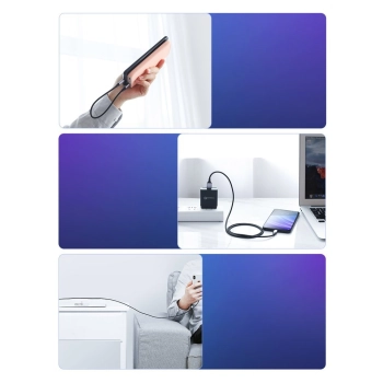  Kabel przewód w oplocie USB - USB-C Quick Charge 3.0 3A 0.5m szary - zdj. dodatkowe 9