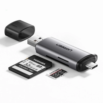  Uniwersalny czytnik kart SD micro SD na USB 3.0 i USB-C 3.0 szary - zdj. dodatkowe 1
