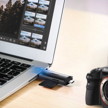  Uniwersalny czytnik kart SD micro SD na USB 3.0 i USB-C 3.0 szary - zdj. dodatkowe 3