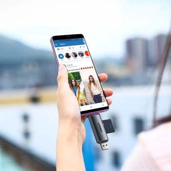  Uniwersalny czytnik kart SD micro SD na USB 3.0 i USB-C 3.0 szary - zdj. dodatkowe 4