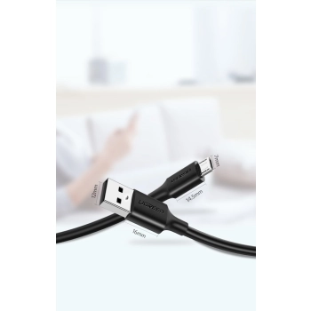  Kabel przewód USB - micro USB 2A 2m czarny - zdj. dodatkowe 1