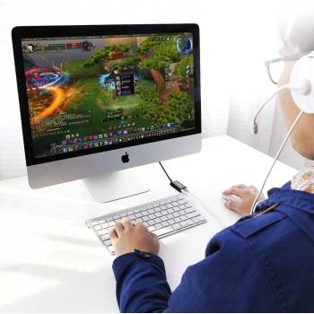  Zewnętrzna karta dźwiękowa muzyczna adapter USB - 3.5mm mini jack kabel 15cm czarny - zdj. dodatkowe 3