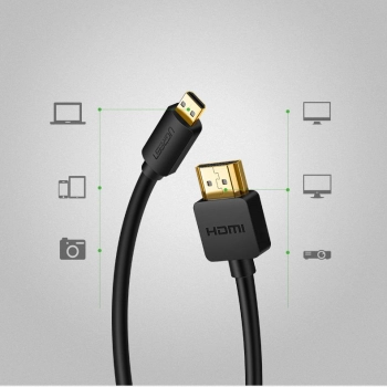  Kabel przewód przejściówka HDMI - micro HDMI 2.0v 4K 60Hz 30AWG 1.5m czarny - zdj. dodatkowe 8