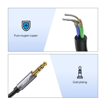  Przewód kabel przedłużacz do słuchawek AUX 3.5mm mini jack 1m srebrny - zdj. dodatkowe 7