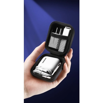  Etui pudełko na słuchawki i akcesoria GSM 8x8cm czarny - zdj. dodatkowe 2