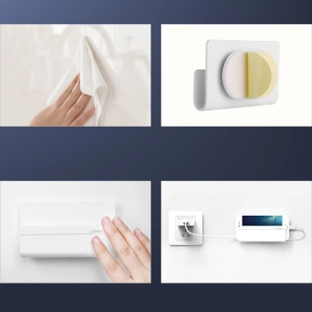  Uchwyt ścienny półka na telefon tablet smartfona do ładowania biały - zdj. dodatkowe 9