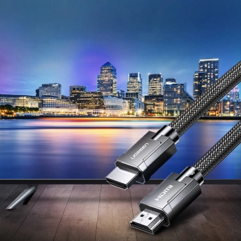  Kabel przewód HDMI 2.1 8K 4K 3D 48Gbps HDR VRR QMS ALLM eARC QFT 2m szary - zdj. dodatkowe 2