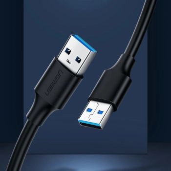  Kabel przewód USB 2.0 męski 0.5m czarny - zdj. dodatkowe 1