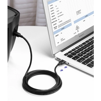  Kabel przewód do drukarki USB 2.0 - USB-B 1.5m czarny - zdj. dodatkowe 2