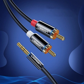  Kabel przewód audio 3.5mm mini jack - 2RCA 2m czarny - zdj. dodatkowe 5