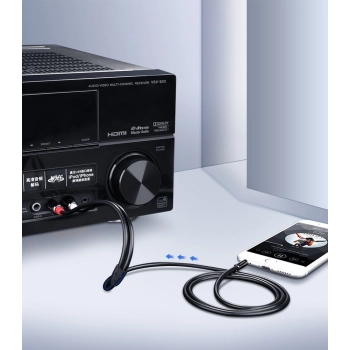  Kabel przewód audio 3.5mm mini jack - 2RCA 2m czarny - zdj. dodatkowe 7