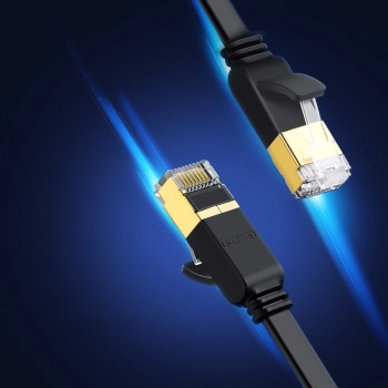  Płaski patchcord kabel przewód sieciowy LAN STP RJ45 Cat 7 10Gbps 10m czarny - zdj. dodatkowe 5