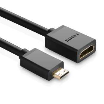  Przejściówka adapter kabel HDMI żeński - mini HDMI męski 4K 60Hz HEC ARC 22cm czarny - zdj. dodatkowe 1