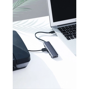  HUB Rozdzielacz USB-C - 4x USB 3.2 z portem zasilania USB-C szary - zdj. dodatkowe 7