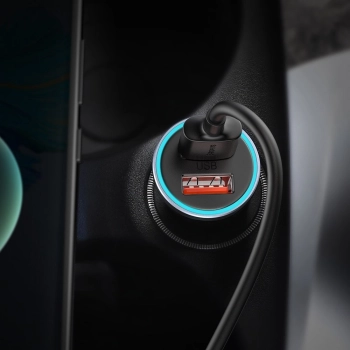  Szybka ładowarka samochodowa 2x USB 40W QC SCP FCP AFC + kabel USB-C szary - zdj. dodatkowe 9