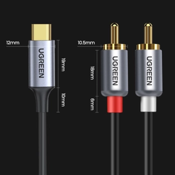  Kabel przewód audio dźwiękowy USB-C męski - 2RCA męski 1.5m szary - zdj. dodatkowe 9