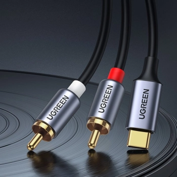  Kabel przewód audio dźwiękowy USB-C męski - 2RCA męski 1.5m szary - zdj. dodatkowe 3