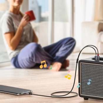  Kabel przewód audio dźwiękowy USB-C męski - 2RCA męski 1.5m szary - zdj. dodatkowe 8