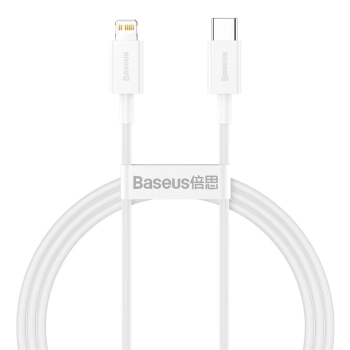 Kabel przewód do iPhone USB Typ C - Lightning Power Delivery 20W 1m biały