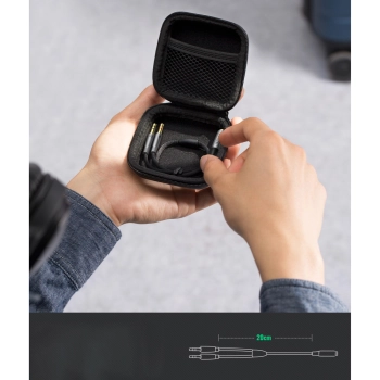  Rozdzielacz kabla AUX 3.5 mm żeński do słuchawek i mikrofonu męski 20cm czarny - zdj. dodatkowe 6