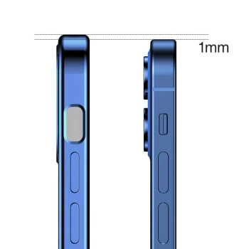  Ultra cienkie przezroczyste etui z metaliczną ramką do iPhone 12 mini czarny - zdj. dodatkowe 3