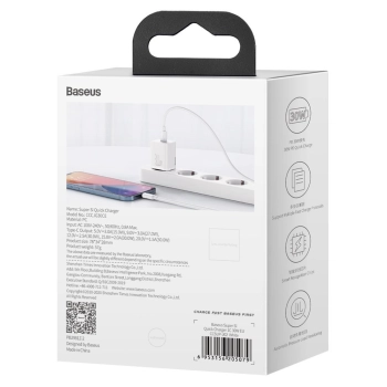  Super szybka ładowarka sieciowa Si 1C USB-C 30W PD QC biały - zdj. dodatkowe 5