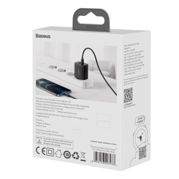  Szybka ładowarka sieciowa Compact USB USB-C 20W 3A PD QC 3.0 czarny - zdj. dodatkowe 9