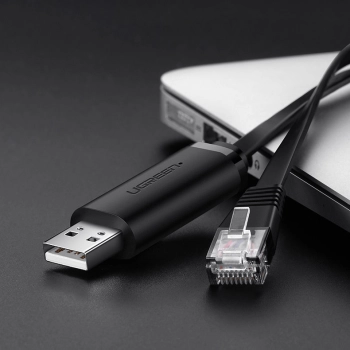  Kabel przewód konsolowy przejściówka USB - RJ45 skrętka ethernet 1.5m czarny - zdj. dodatkowe 1