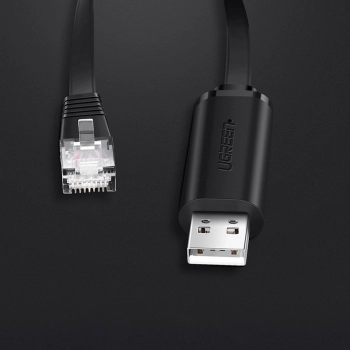  Kabel przewód konsolowy przejściówka USB - RJ45 skrętka ethernet 1.5m czarny - zdj. dodatkowe 7