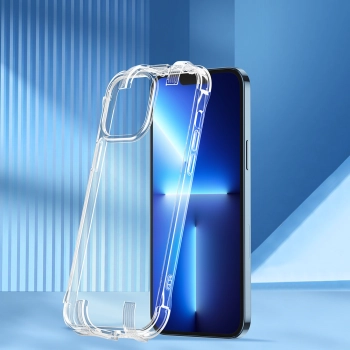  Etui pokrowiec do iPhone 13 Pro pancerna obudowa z haczykami podstawką przezroczysty - zdj. dodatkowe 1