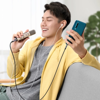  Kabel przewód audio AUX mini jack 3.5mm męski 3m czarny - zdj. dodatkowe 5