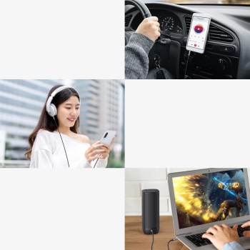  Kabel przewód audio AUX mini jack 3.5mm męski 3m czarny - zdj. dodatkowe 7