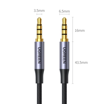  Kabel przewód audio AUX mini jack 3.5mm męski 2m czarny - zdj. dodatkowe 8