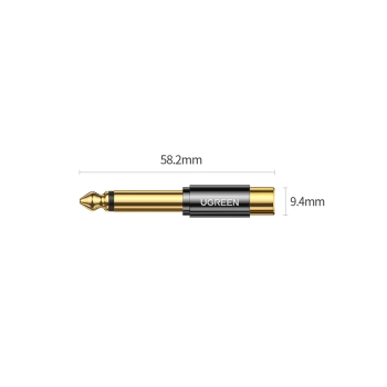  Przejściówka wtyczka adapter jack 6.35 mm męski na RCA żeński złoty - zdj. dodatkowe 9
