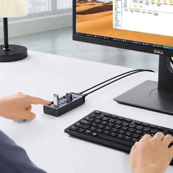  7w1 Wielofunkcyjny HUB rozdzielacz USB-C - 7x USB 3.0 PD DC 12V szary - zdj. dodatkowe 8